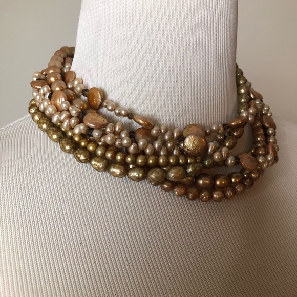 Vintage Shannon Diego 7 strand pearl choker - Picture 2 of 6